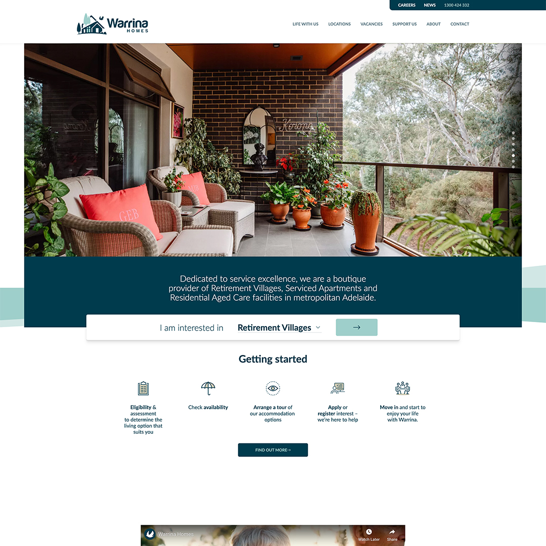 Warrina Homes | Strategy, Branding, Web, Staff Portal, Video, Print & Marketing Image